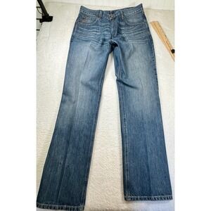 Ariat M2 Relaxed Boot Cut Jeans Mens 35x34 Medium Wash Denim Western Starch Pant
